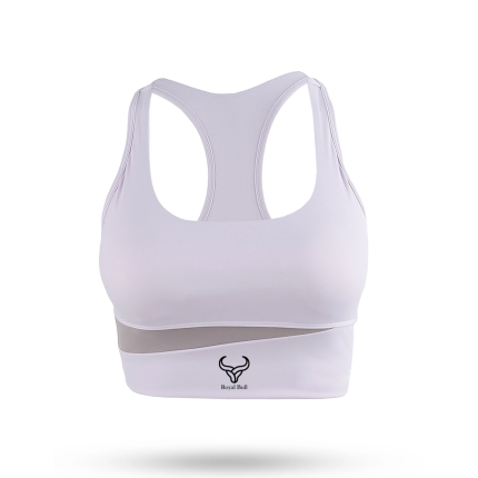 womens white y-back sports bra