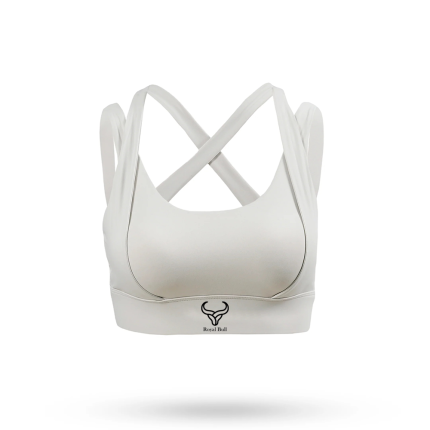 womens white cross back sports bra