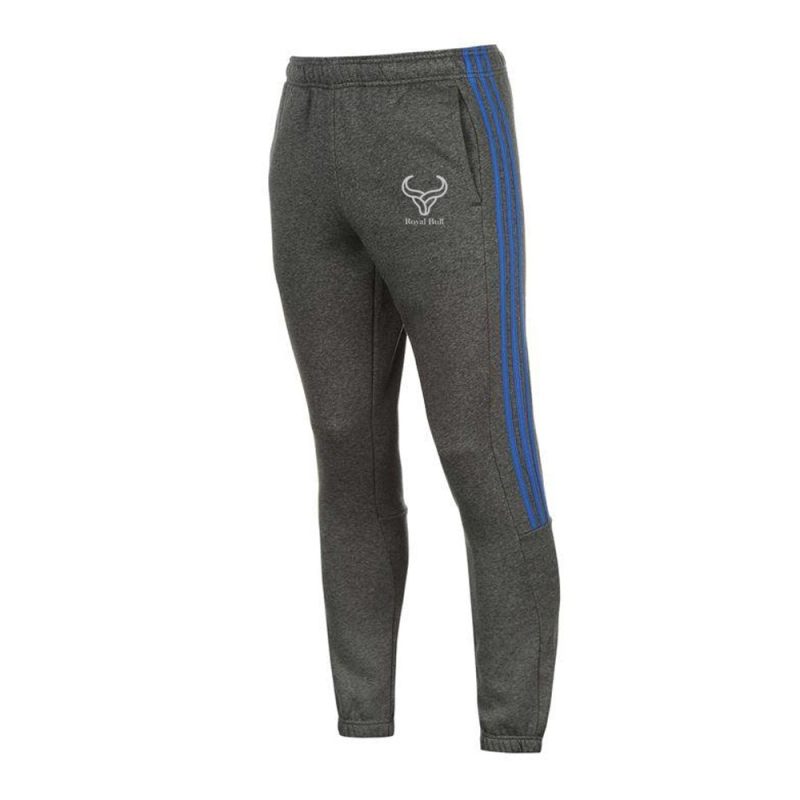 grey gym trousers men blue stripe