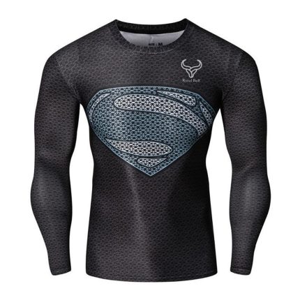 Royal Bull black Superman compression long sleeve shirt