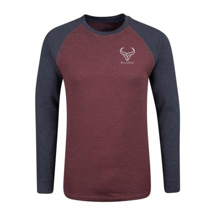 Men Maroon Full Sleeve Sporty T-Shirt