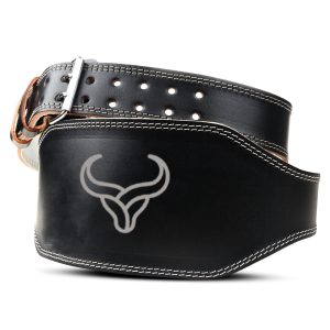 Custom 6 Inch Leather Black Weightlifting Belt (OEM)