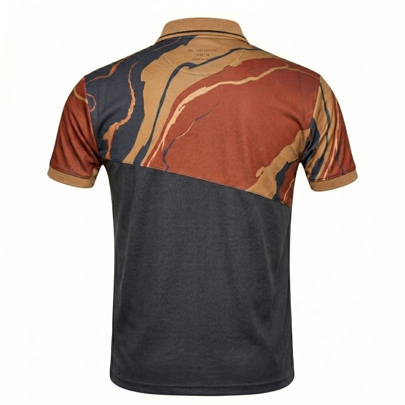Royal Bull Men’s Printed Polo Neck T-Shirt – Multicolor Polyster Edition