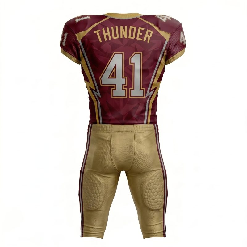 Royal Bull Maroon & Gold American Football Uniform – Prestige 41 Edition