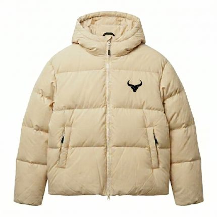 Royal Bull Block Puffer Jacket – Sand Edition | Premium Winter Outerwear