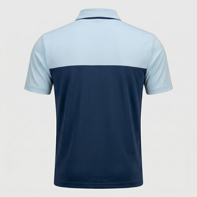 Royal Bull Custom Color Block Polo Shirt – Blue & Sky Blue Panels Edition