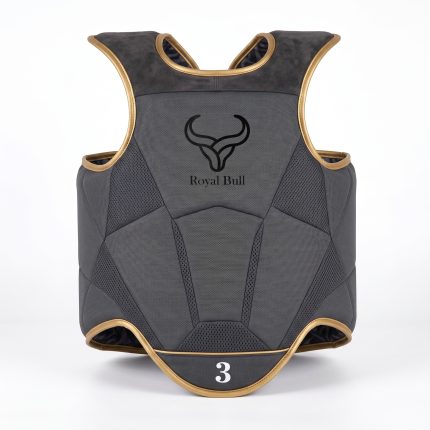 Royal Bull Black & Gold Chest Guard for Bull Riding | Rodeo Safety Vest