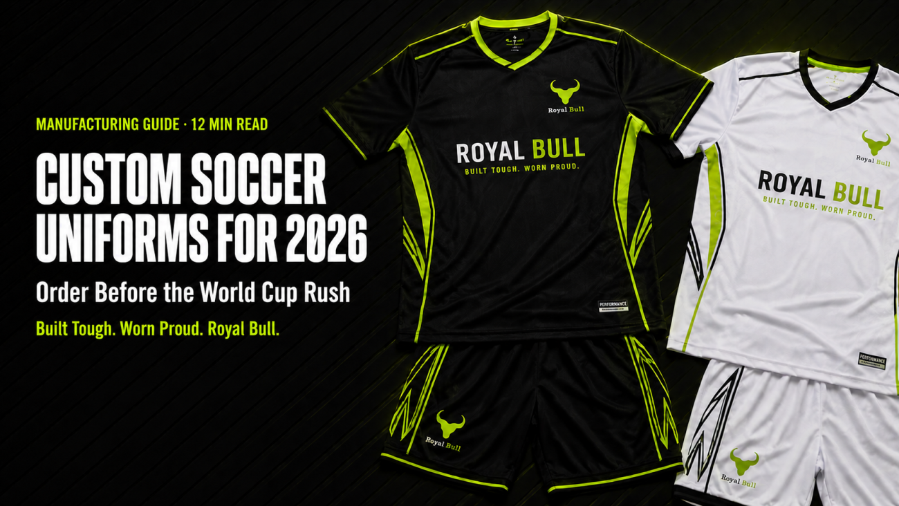 Custom soccer uniforms 2026 season home and away kits by Royal Bull
