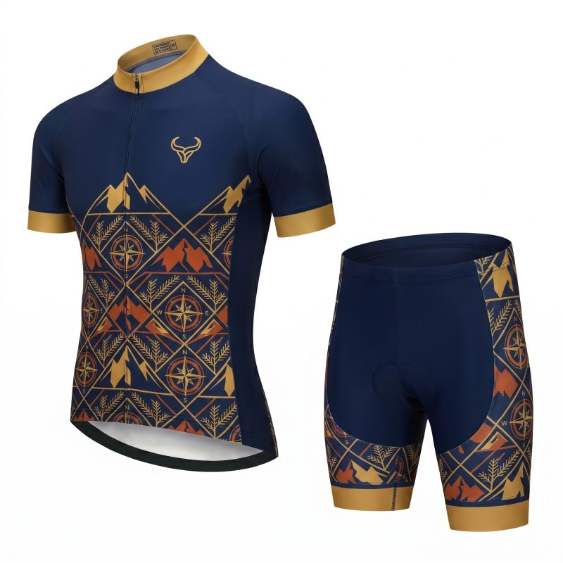 aerodynamic cycling outfit marble Taurus pattern set