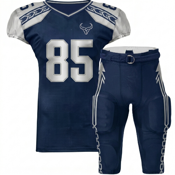 Royal Bull blue white american football uniform