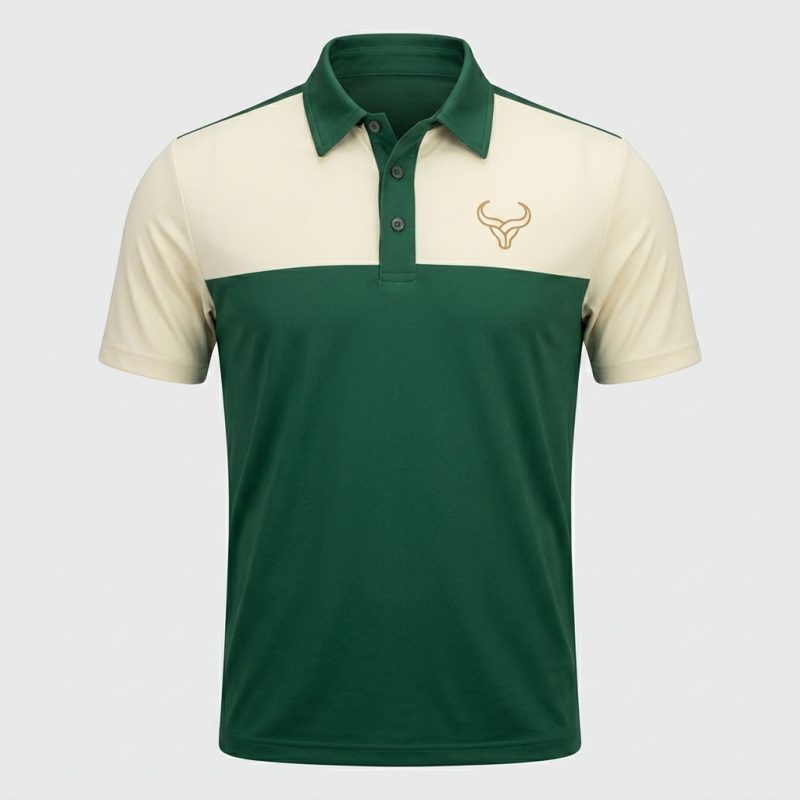 Custom Long Sleeve Polo Shirt with relaxed fit colorblock design