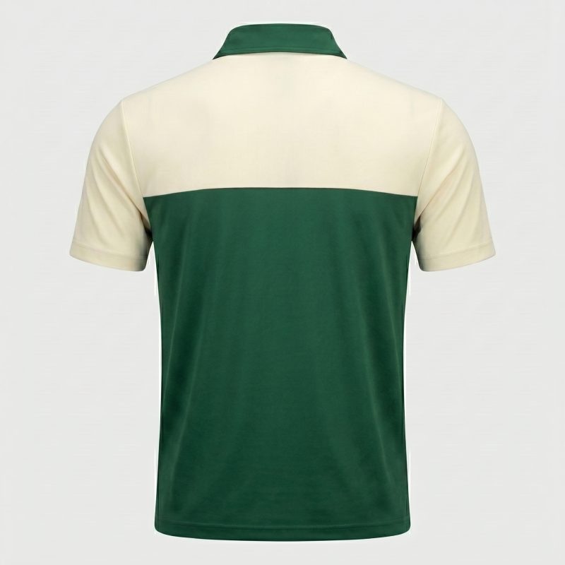 Royal Bull Green & Cream Color Block Polo Shirt – Honeycomb Piqué Edition