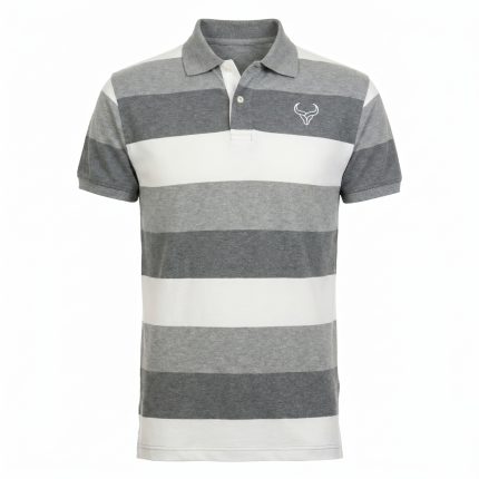 Grey tailored polo shirt structured fit