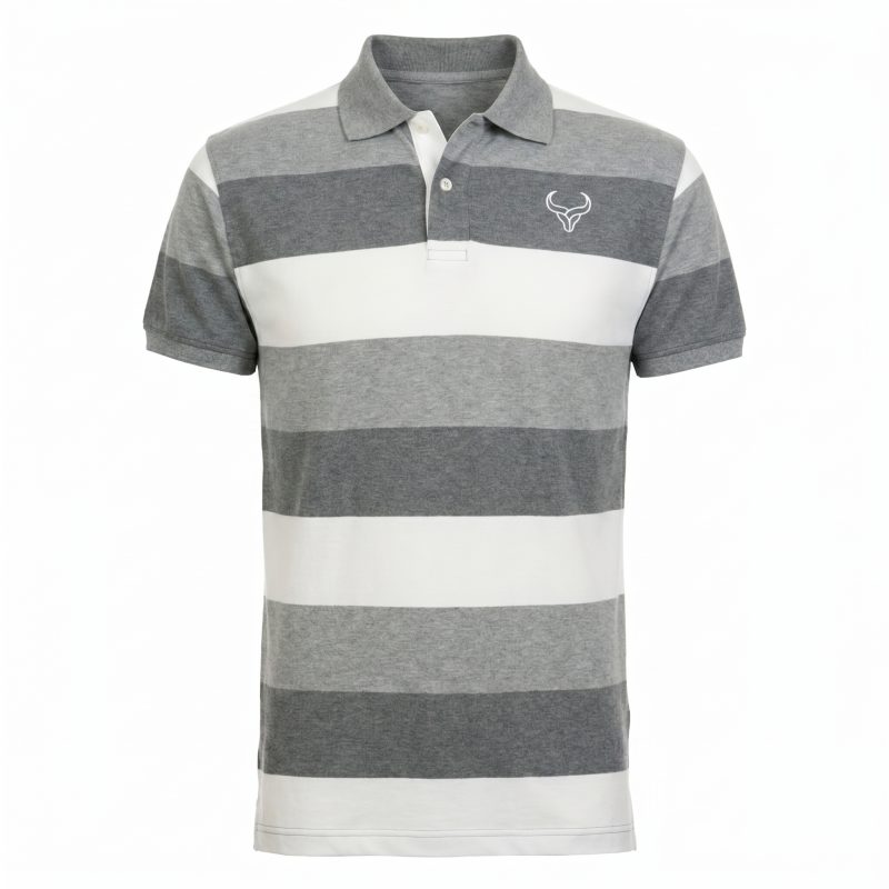 Grey tailored polo shirt structured fit