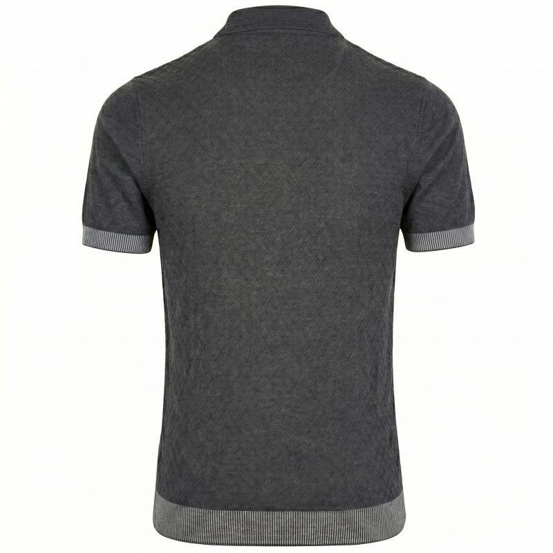 Royal Bull Grey Textured Polo Shirt – Premium Performance Edition
