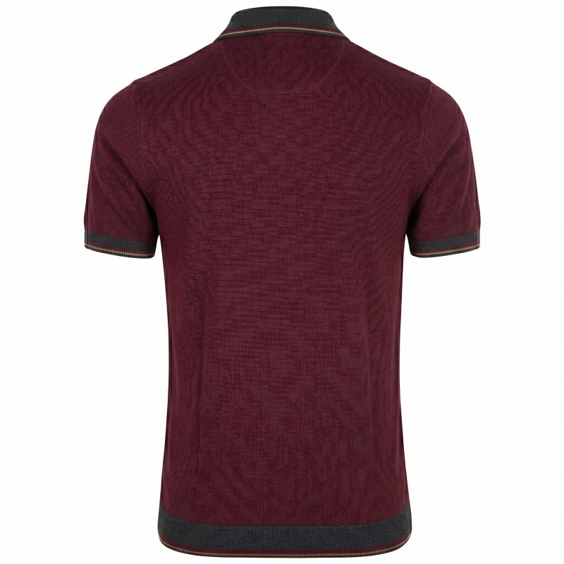 Royal Bull Maroon Waffle Knit Polo Shirt – Dark Blue Collar Edition