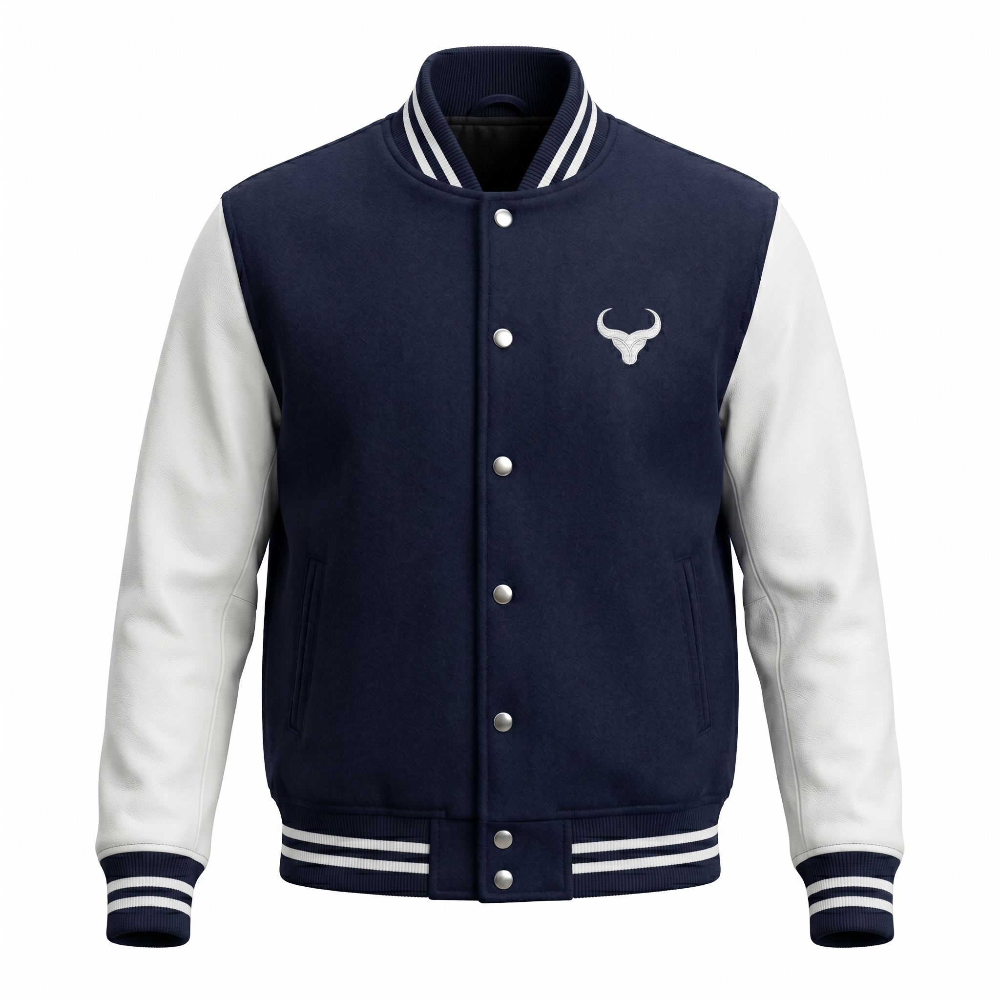 Royal Bull Navy Varsity College Jacket | White Sleeves Royal Bull Navy Varsity College Jacket | White Sleeves