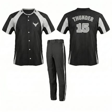 Custom Men's Full Button Short Sleeve Baseball Uniform