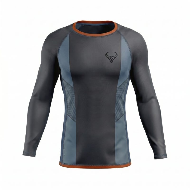 UFC BJJ Men’s Long Sleeve Rash Guard MMA grappling training wear