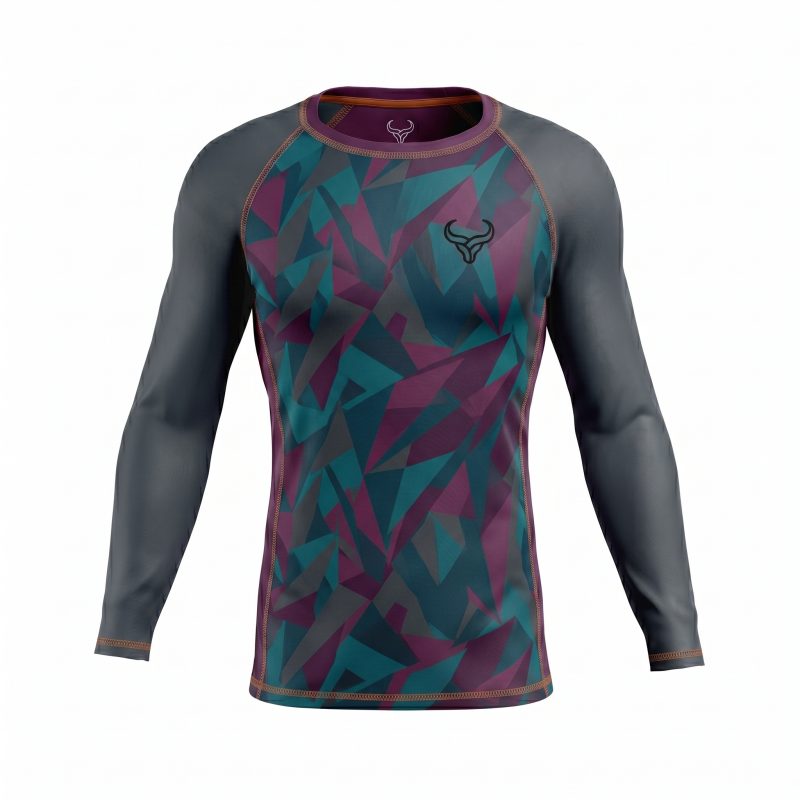 Mens Apex Custom Long Sleeve Rash Guard MMA fitness training apparel
