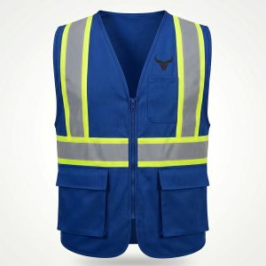 Lightweight reflective safety vest blue color