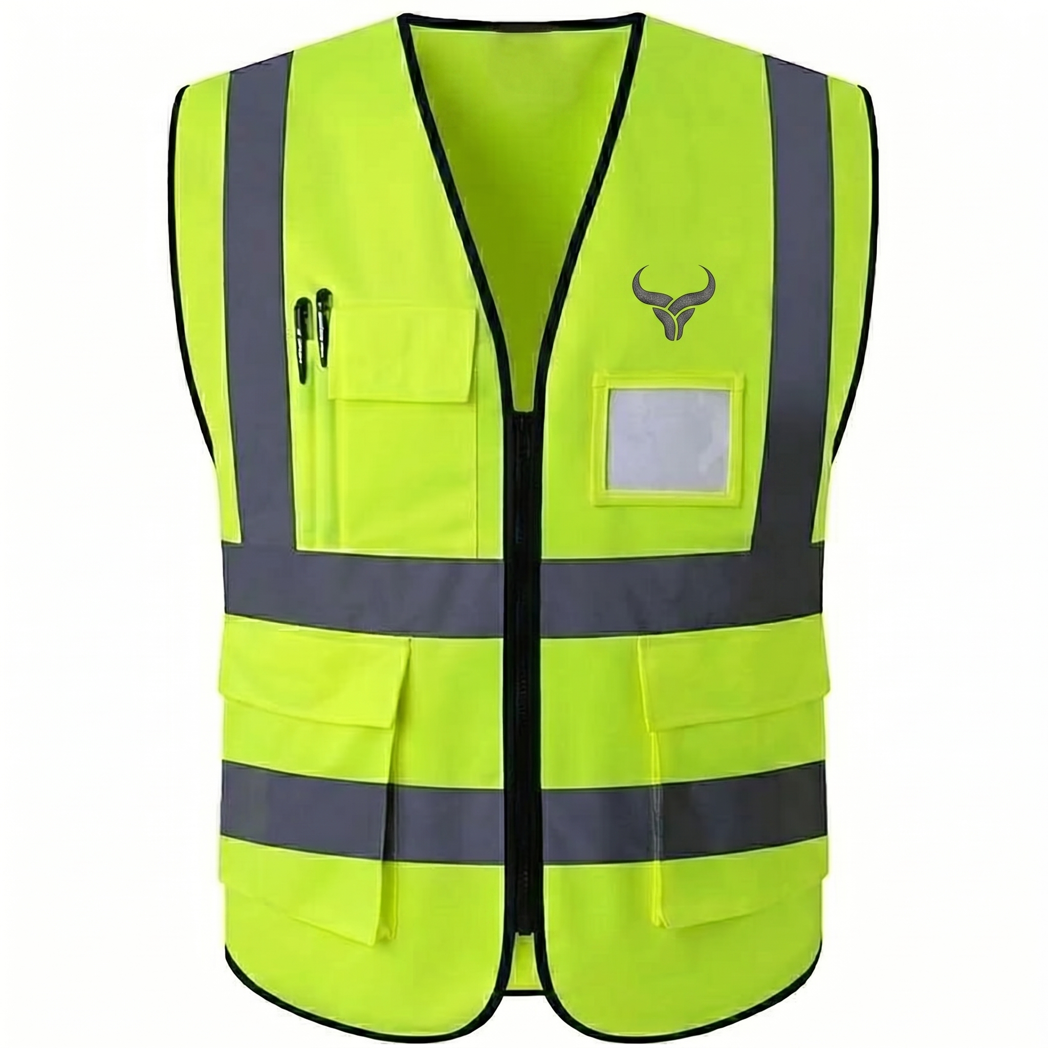 Royal Bull Safety Vest – Yellow Hi-Vis Reflective Vest Royal Bull yellow hi vis vest industrial use