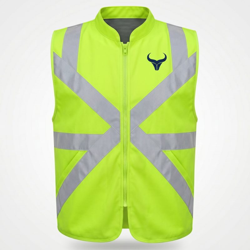 Neon yellow safety vest for motorcycle riders