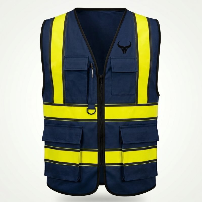 Royal Bull Safety Vest – Navy Hi-Vis Reflective Utility Vest