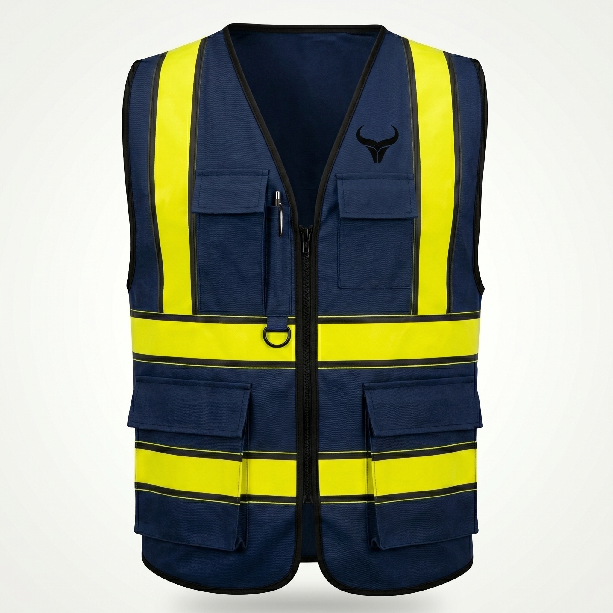 Royal Bull Safety Vest – Navy Hi-Vis Reflective Utility Vest Royal Bull Safety Vest – Navy Hi-Vis Reflective Utility Vest