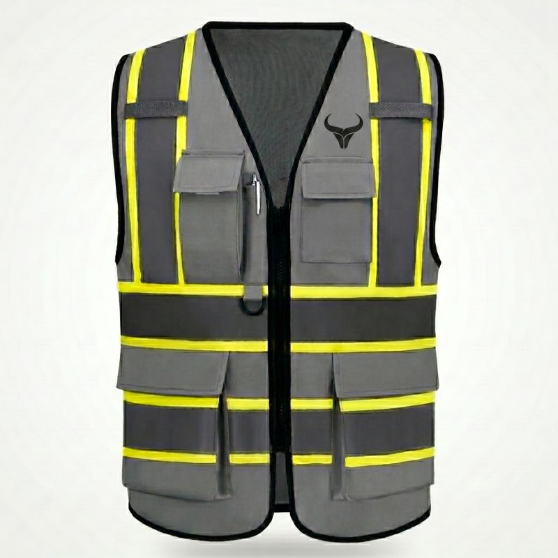 Royal Bull Safety Vest – Grey Hi-Vis Utility Vest