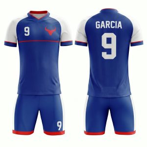 soccer team kit blue white design