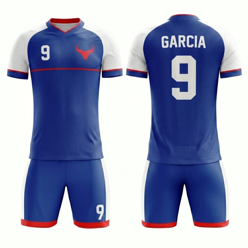 soccer team kit blue white design