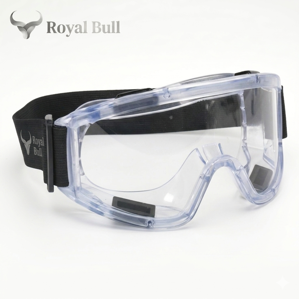 Safety Goggles (2) Royal Bull Safety Goggles – Clear Lens PVC Frame