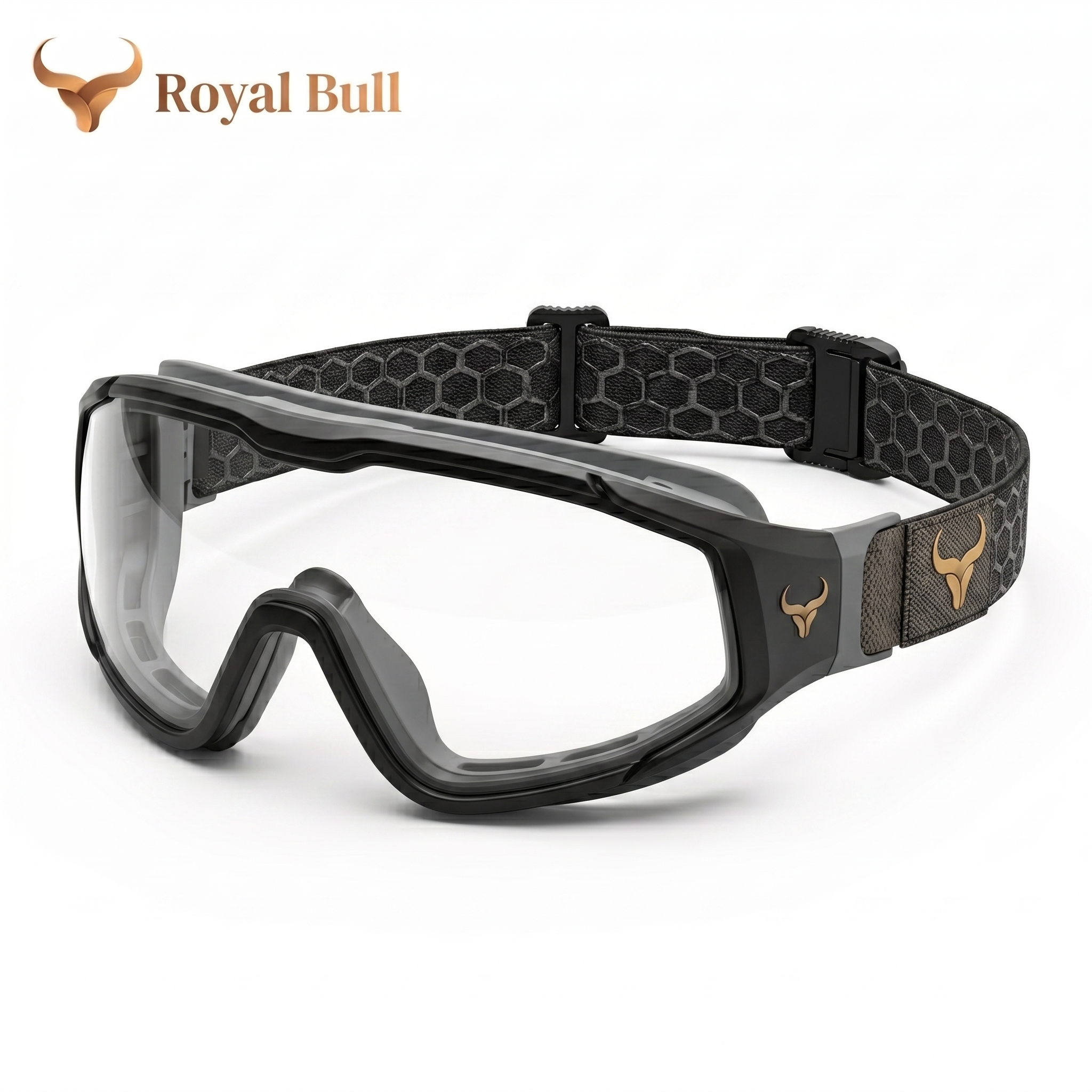 Safety Goggles (5) Royal Bull Safety Goggles – Black Frame Clear Lens
