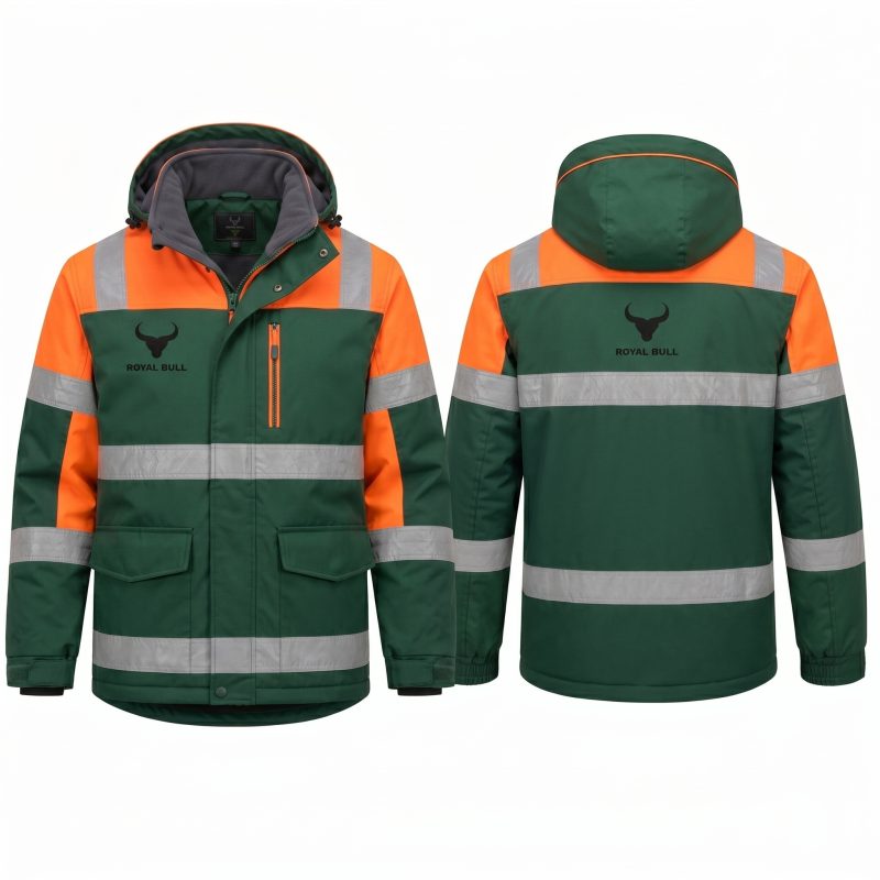 High Visibility Waterproof Safety Parka Orange Jacket