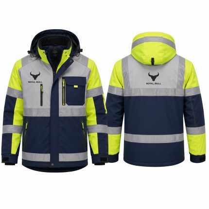 Reflective Hooded Winter Work Jacket Royal Bull