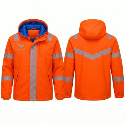 Industrial Orange Reflective Road Safety Jacket