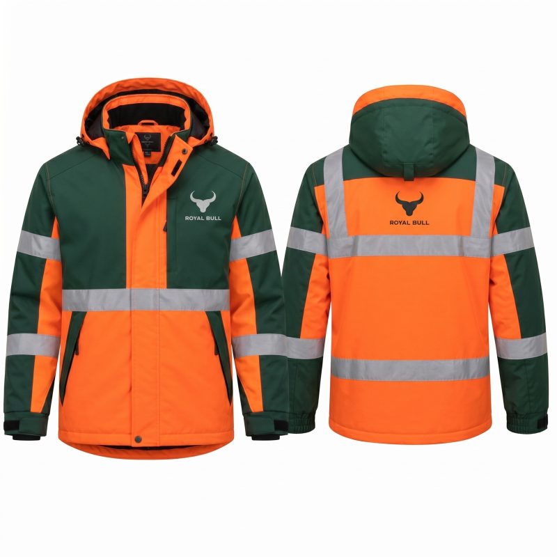 Royal Bull Hi-Vis Safety Jacket Orange Green Reflective