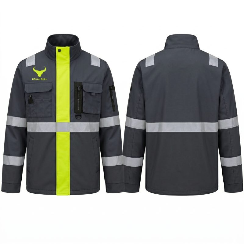 Construction Hi Vis Work Jacket Lime Green