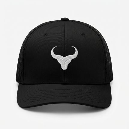 Minimal logo trucker hat front view