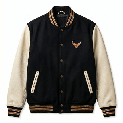 Royal Bull Blue & Copper Varsity Jacket | Men’s Streetwear
