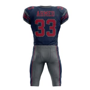 Royal Bull Blue & Grey American Football Uniform – Pink Accent Velocity Edition