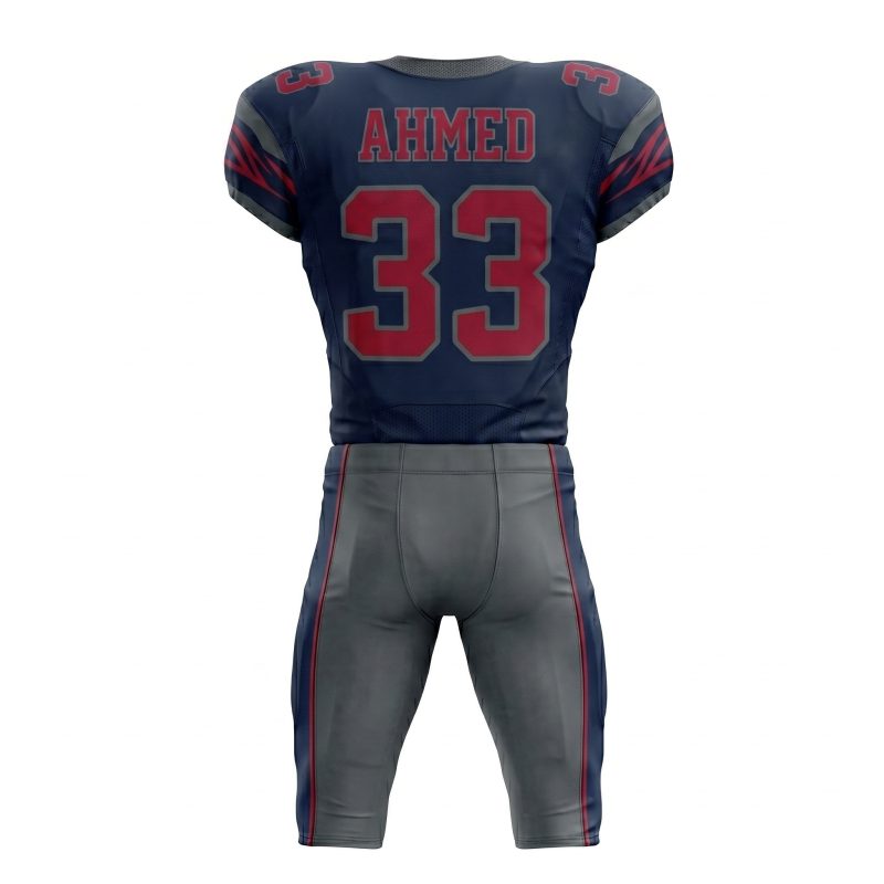 Royal Bull Blue & Grey American Football Uniform – Pink Accent Velocity Edition