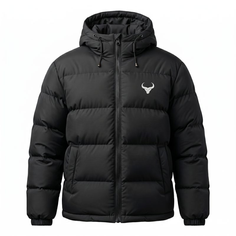Royal Bull Black Hooded Puffer Jacket | Men’s Winter Wear