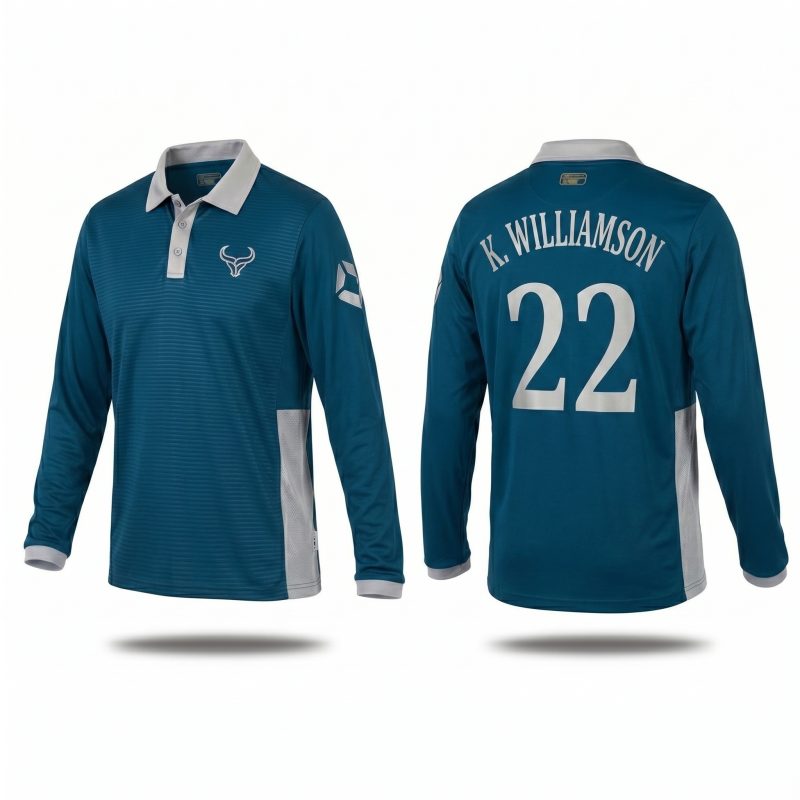 lightweight breathable long sleeve cricket jersey Royal Bull