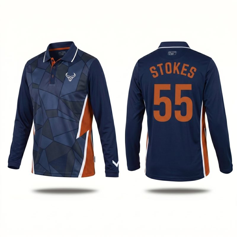 athletic polo shirt geometric design navy blue Royal Bull