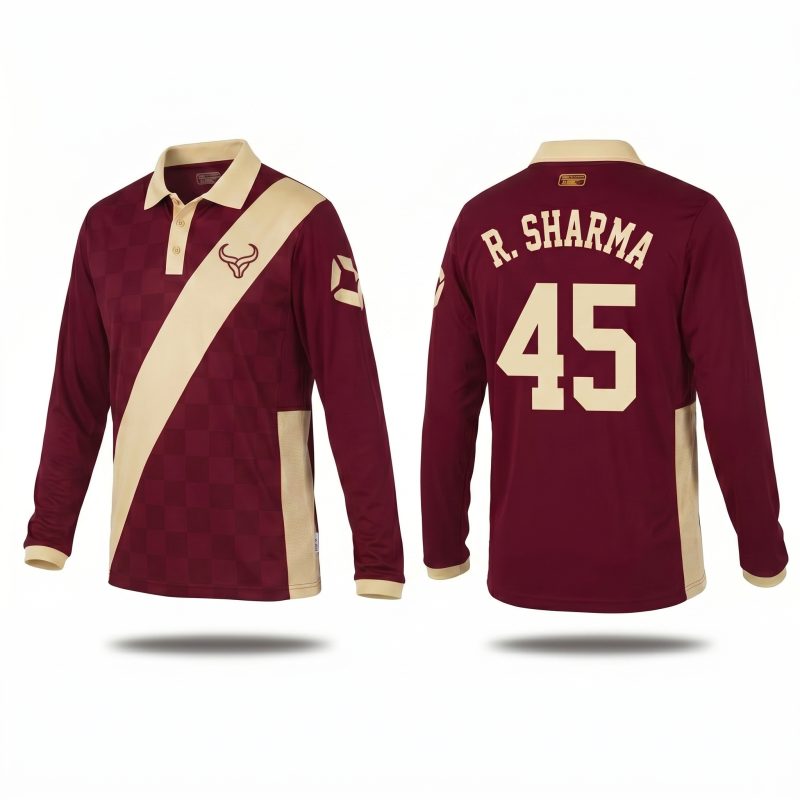 sports cricket shirt ergonomic fit maroon beige kit