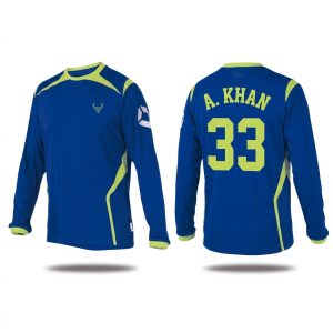 performance cricket jersey blue lime green design Royal Bull