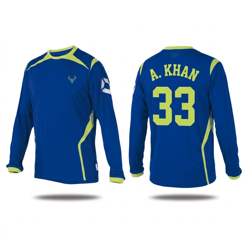 Royal Bull Blue Cricket Jersey – Lime Green Accents performance cricket jersey blue lime green design Royal Bull