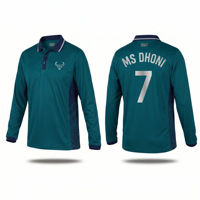 Royal Bull cricket shirt side view teal color combination